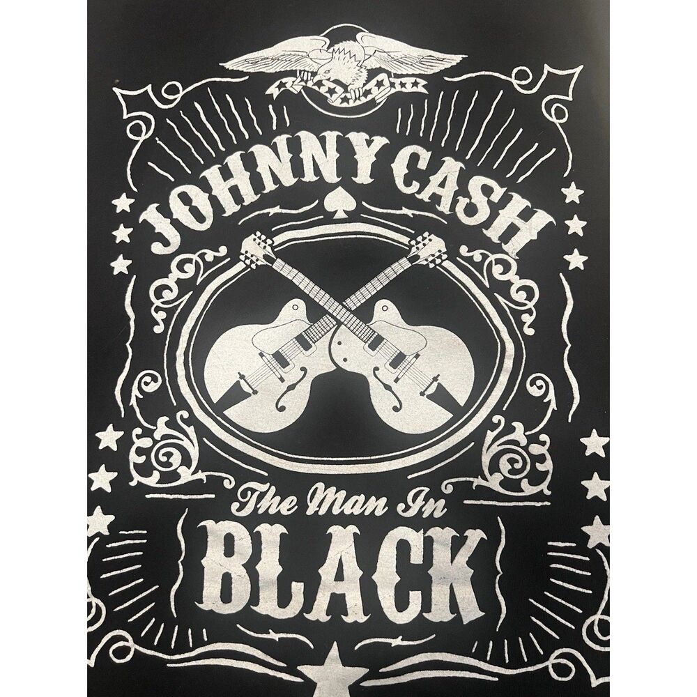 Johnny Cash Museum The Man In Black Guitar Racer Tank Top Womens S Black - Picture 3 of 6
